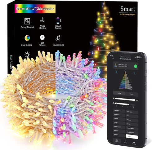 BrizLabs Smart Christmas Lights, 115FT 300 LED Fairy String Lights with App/Voice
