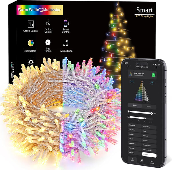 BrizLabs Smart Christmas Lights, 115FT 300 LED Fairy String Lights with App/Voice