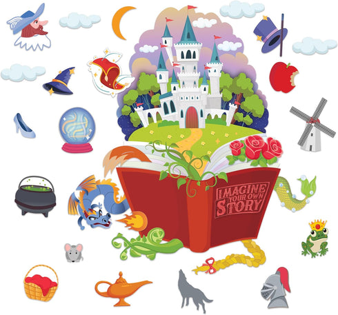 Eureka Once Upon A Dream Imagine Your Own Story Classroom Bulletin Board Set for Teachers, 22 Pieces