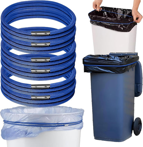 Trash Can Rubber Bands Set of 6 - Elastic Garbage Can Bands