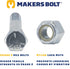 Grade 5 Shear Bolts for Rotary Cutters 1/2" x 3-1/2" with Nylock Nuts, 12 Pack