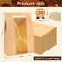 100 Pack 100 Packaging 13.7 8.3 3.5 Paper Bread Bags for Homemade Bread with Window and Label Stickers,Sourdough Bread