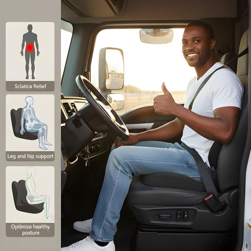 Zamerry Tailbone Ergonomic Lab-Designed Memory Foam Seat Cushion for Office Chair, Car Seat for Driving, Truck Seat