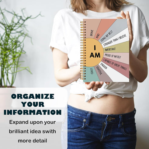 Positive Affirmations Gifts, Inspirational Motivational Notebook Journal, Boho Sunshine Hardcover Spiral Notebook