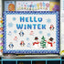 Whaline 82Pcs Winter Bulletin Board Decoration Set - Snowman, Snowflake, Penguin Cutouts for Xmas Holiday Decor
