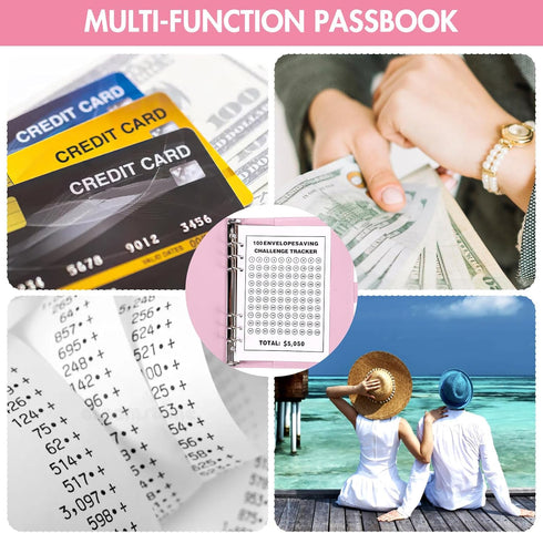 Blingbin 100 Envelopes Money Saving Challenge Binder, Savings Challenges Book with Envelopes & Reusable Tracker, Fun