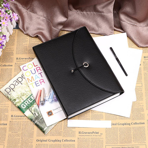 BTSKY PU Leather Expanding File Folders - 13 Pockets A4 Letter Size Accordion Business Document Organizer with