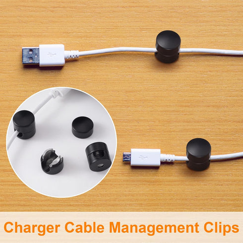 SmallCat 3 Pcs Desk Cable Anchors, Adjustable Metal Cord Organizers with Adhesive Dots, Cable Management Clips