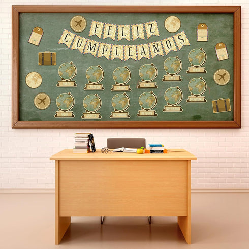Spanish Happy Birthday Bulletin Board Set, Classroom Decorations, Birthday Chart, Calendar, Feliz Cumpleaños Supplies