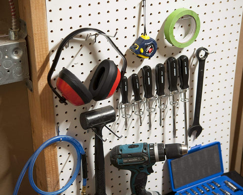 53106 Pegboard Hook Assortment Set, 50 Piece Heavy Duty Hooks for Tools, Garage & Workshops