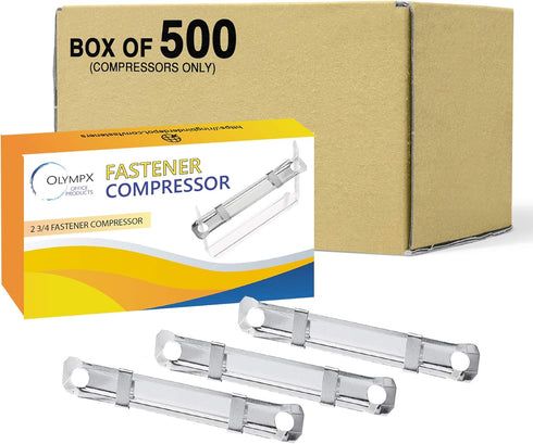 OLYMPX 500 Pcs Prong Paper Fastener Compressors for Standard 2-Hole Punch, Bulk-Packed, Works with 1 Inch - 3.5 Inch