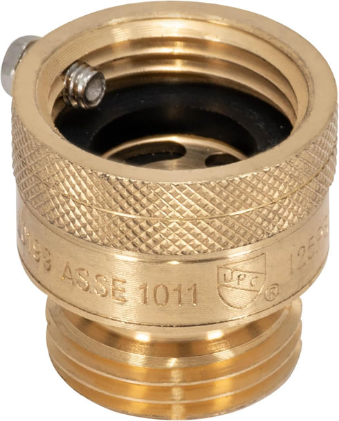 Eastman 3/4 Inch FHT x 3/4 Inch MHT Hose Bibb - Anti Siphon Vacuum Breaker, Brass Plumbing Fitting