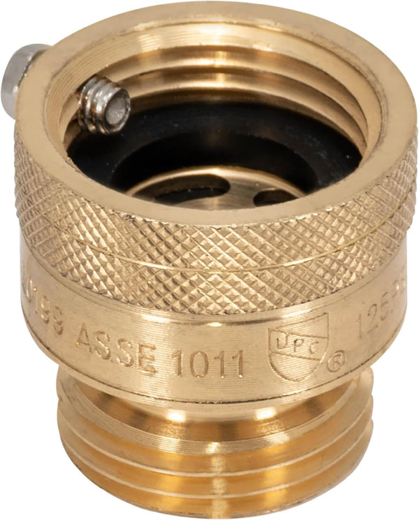 Eastman 3/4 Inch FHT x 3/4 Inch MHT Hose Bibb - Anti Siphon Vacuum Breaker, Brass Plumbing Fitting