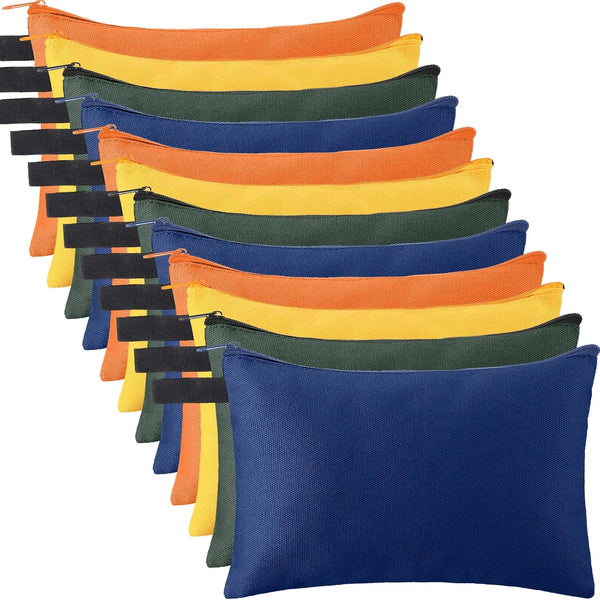 Eccliy 12 Pcs Canvas Tool Bag Pouch Zipper 16 oz Heavy Duty