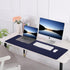 Leather Desk Pad Protector, Large Non-Slip Office Desk Mat with Natural Cork & PU Leather, Blue (47in*23.7in)