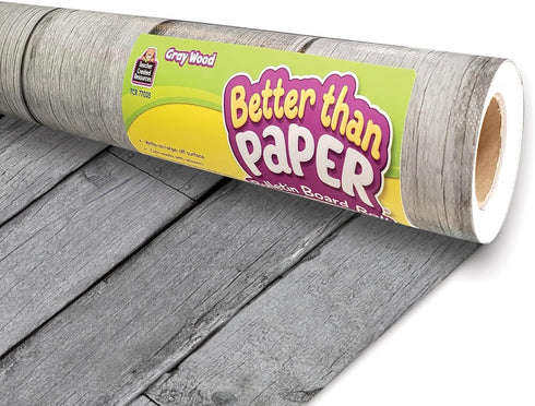 Teacher Created Resources Gray Wood Better Than Paper Bulletin Board Roll (TCR77035)