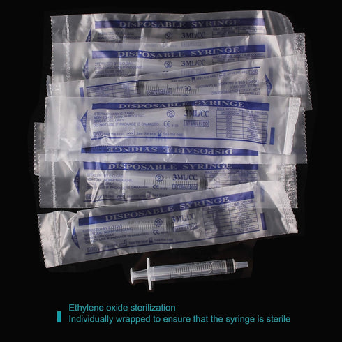 12 Pack - 3ml Plastic Syringes - Separate Sterile Packaging Small Syringe Without Needle for Plant Hydroponic