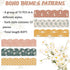 Whaline 82Ft Modern Boho Bulletin Board Borders, Sun Moon Leaves Trim Border for School Classroom Office Decor