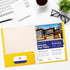 Better Office Products Yellow Paper 2 Pocket Folders with Prongs, 50 Pack, Letter Size, Matte Texture