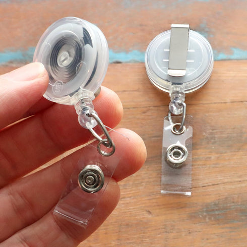 Bulk 25 Pack - Premium Retractable ID & Key-Card Badge Reels with Secure Metal Belt Clip