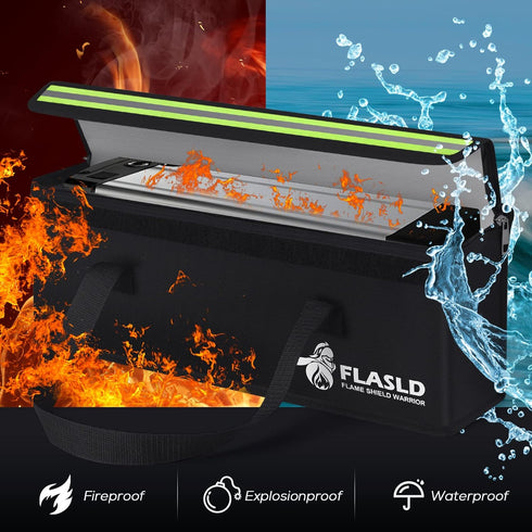 (16 4.3 5in) FLASLD E-Bike Battery Bag Fireproof Safe Charging Bag Explosionproof Lipo Battery Bag Large Capatity