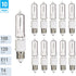 Pack 10 100 JDE11 bulb100W T4 120V Bulbs-Clear E11 T4 BulbDimmable-Warm Q100CL/MC, of Watt Halogen candelabra Light
