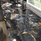 Marble Black Contact Paper, Peel and Stick Gold Wallpaper for Kitchen, Waterproof Vinyl Film for Countertop Cover