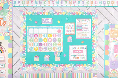 Pastel Pop Calendar Bulletin Board, Teacher Created Resources