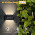 10 LED Solar Up Down Lights, 2 Pack Outdoor Waterproof Modern Nordic Sconce, Black Exterior Light Fixture