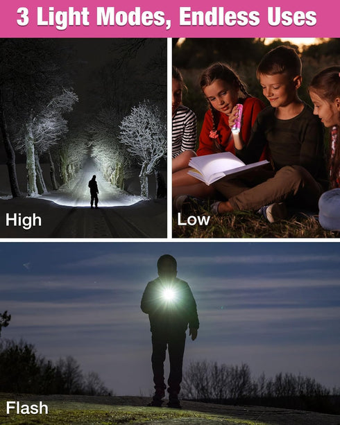 3 3 1 Pack EverBrite Small Flashlight, Compact LED Flash Light with Modes, AAA Batteries Included, Water-Resistant Mini