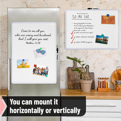 Mr. Pen Dry Erase Board, 18” x 24” with Black Marker, White Frame, Magnetic Whiteboard for Wall Use