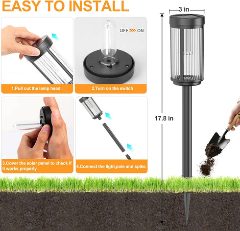 EXCMARK 12 Pack 12) Outdoor Solar Lights Waterproof for Yard Garden Walkway Pathway Lawn Decorative Contemporary