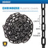 US Weight 2" x 10' Black Plastic Safety Chain, SunShield UV Resistant Technology, Made in USA