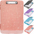 Glitter Clipboard with Storage, A4 Binder Clip Boards, 8.5x11 with Low Profile Clip, Sparkle Clipboards for Office