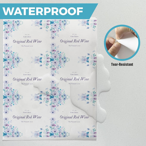 Mr-Label 4” x 3-1/3” Waterproof Matte White Wine Label, for Inkjet & Laser Printer