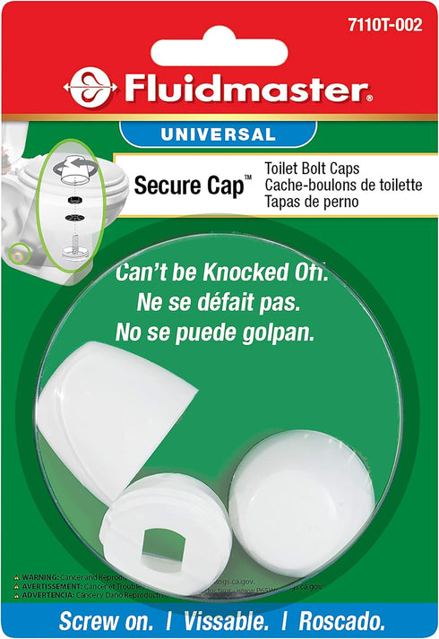 Fluidmaster 7110T-002-P10 Secure Toilet Bolt Caps in White