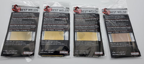 2" 4-1/4" 9, 10, 11 12 Best Welds Hardened Glass Gold Replacement Welding Lens Advanced Passive Filter Plate x Shade