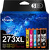 Uniwork Remanufactured Ink Cartridge for Epson 273 XL 273XL, 5-Pack, Black, Photo Black, Cyan, Magenta, Yellow