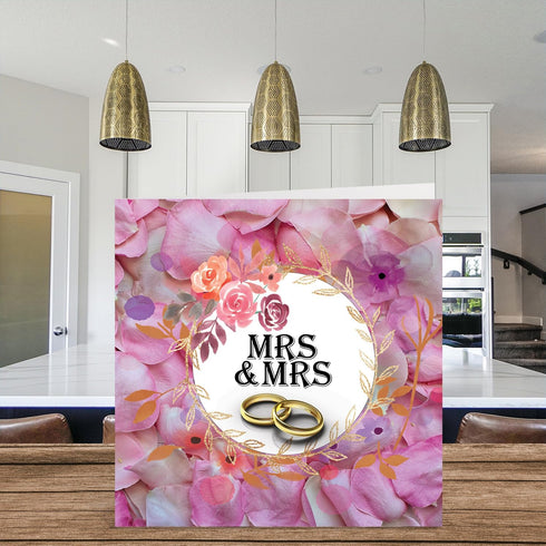 Stuff4 5.7 5.7 Inch Sweet LGBT Gay Wedding Card - Petals Of Happiness - Happy Wedding Day Cards, Congrats Well Done