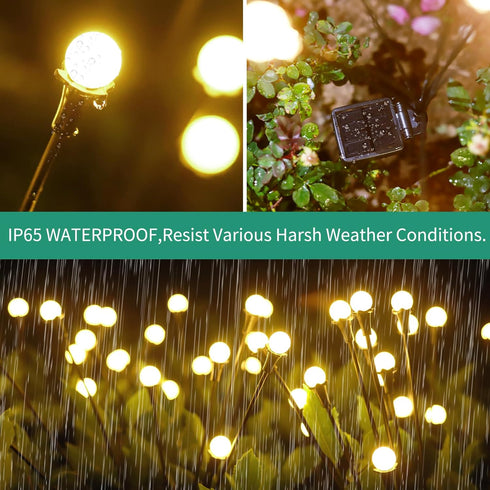 vignuto 4 Pack 32 Solar Lights Outdoor Waterproof of LEDs Garden Patio Firefly Decoration Unique Gifts Women