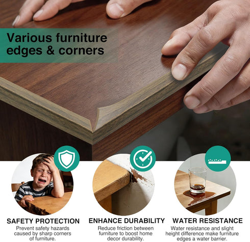 VLKAVIVA Walnut,0.8 10ft) Flexible Wall Corner Protector Molding Trim, Peel and Stick Self Adhesive Wall Trim Corner