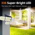 336 4-Head 2400mAh IP65 Lighting2Pack Solar Lights Outdoor LED, Motion Sensor Security Wall Light with Remote, Split