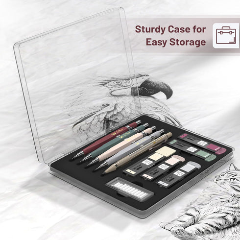 Mr. Pen Mechanical Pencil Set with Leads and Eraser Refills - 5 Sizes (0.3, 0.5, 0.7, 0.9, 2mm) for Drafting, Drawing,