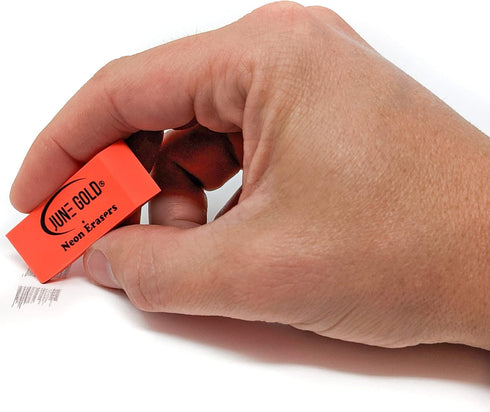 June Gold 28 Neon Colored Rubber Erasers, All-Purpose for Classrooms, Homes & Offices