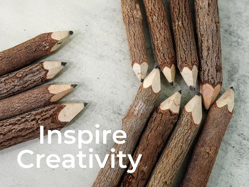 BSIRI Rustic Twig Wooden Graphite Pencils, 12-Pack, Birch Tree, Camping Decorations, Novelty Gifts for Kids