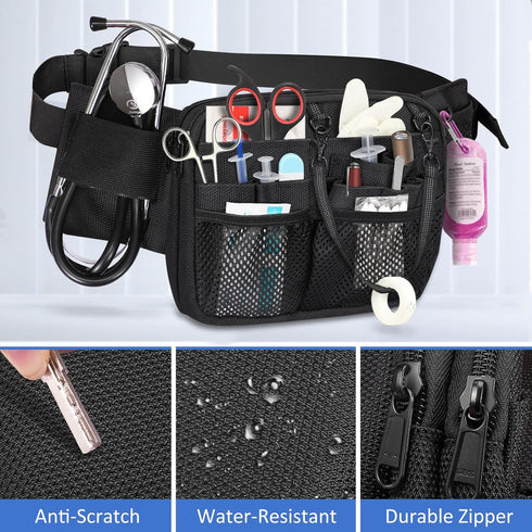 Pack Pack SITHON Nurse Fanny with Tape Holder, Multi Compartment Medical Gear Pocket Nursing Organizer Belt Bag, Apron