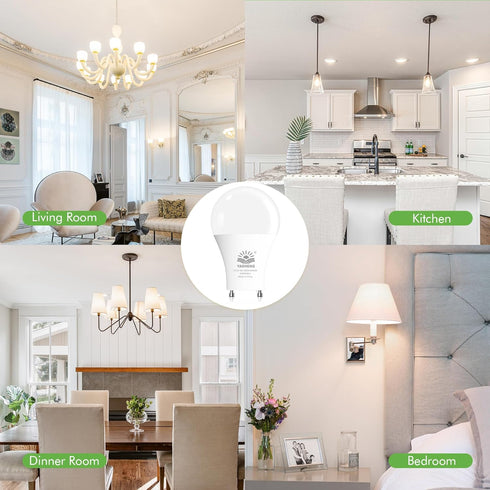 GU24 LED Light Bulb, A19 Shape, 9W (60W Equivalent), 5000K Daylight, 800 Lumens, Dimmable, 8-Pack