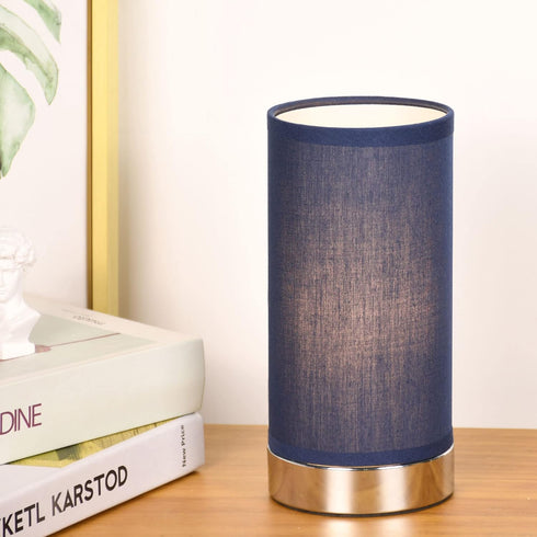 Lampwell FION Small Table Lamp for Living Room, Modern Night Table Lamp, 3.94 H8.27IN, Dark Blue (Bulb Excluded)