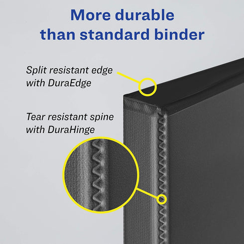 Avery Heavy-Duty View 3 Ring Binder, 1 Black Binder, 5 Inch One Touch EZD Rings, 2.3/4.8 Inch Spine (79606)