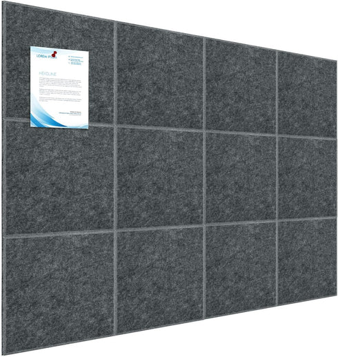 Large Cork Board Tiles, 12 Pack 47" x 35" Self Adhesive Bulletin Board for Office, School & Home - Grey with 120
